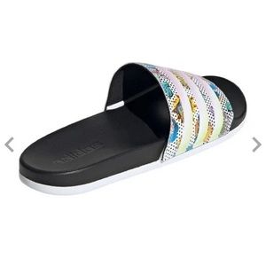 Adidas Mens Adilette Comics Black White Comfort Slip On Slide Sandal Shoe 13 NWT